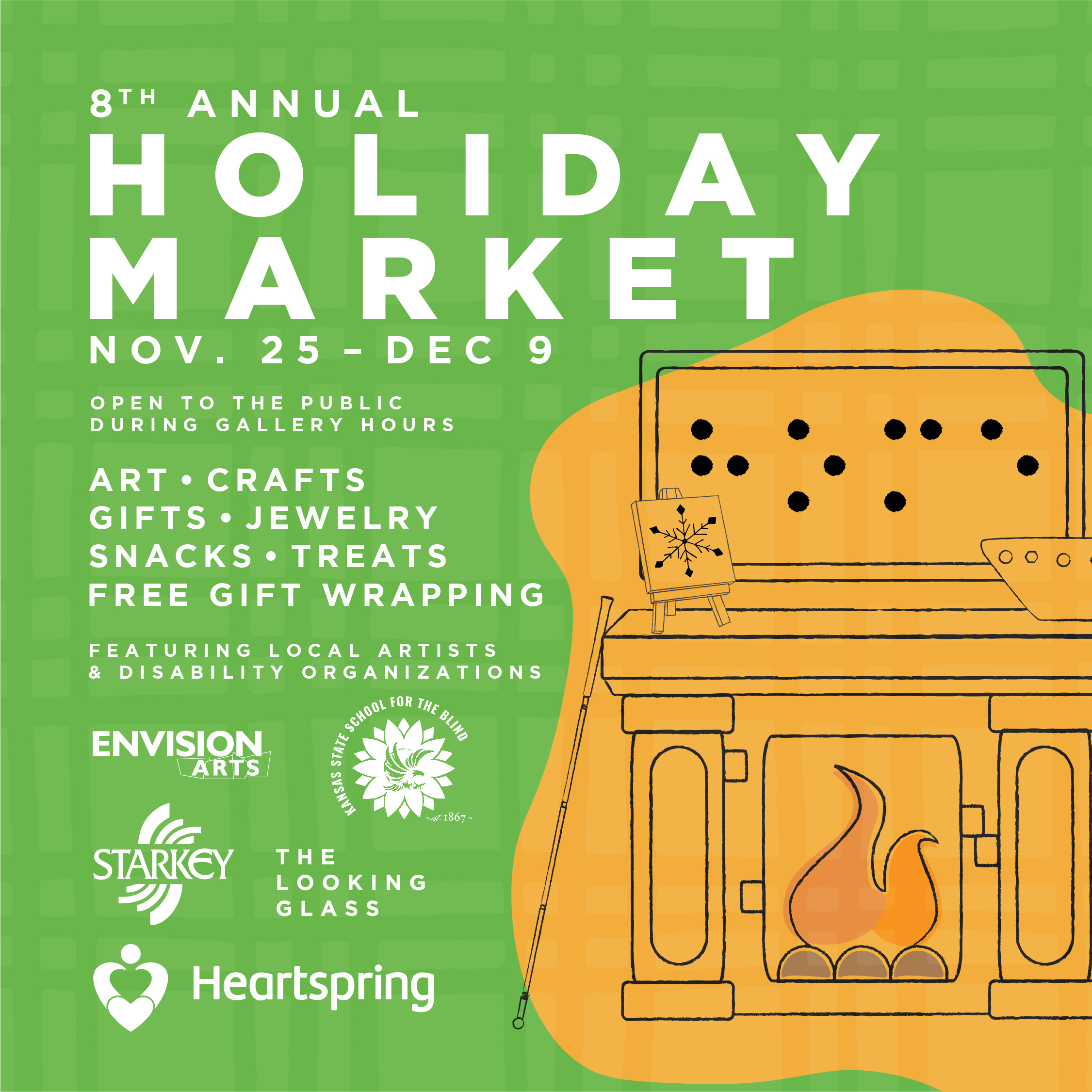 Envision Holiday Market, November 25-December 9th, Envision Arts Gallery.