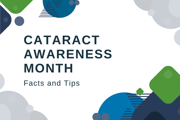 Graphic that says cataract awareness month