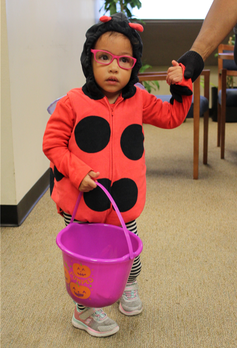 Grace, T1 student (and sister to ladybug Bella), pausing to pose for the camera.