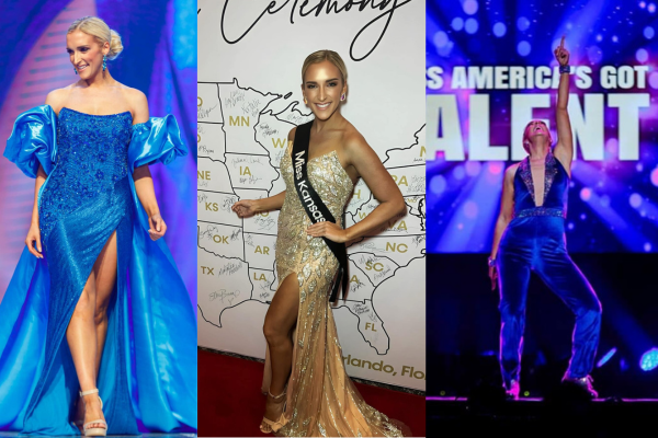 Courtney in three different outfits at Miss America.