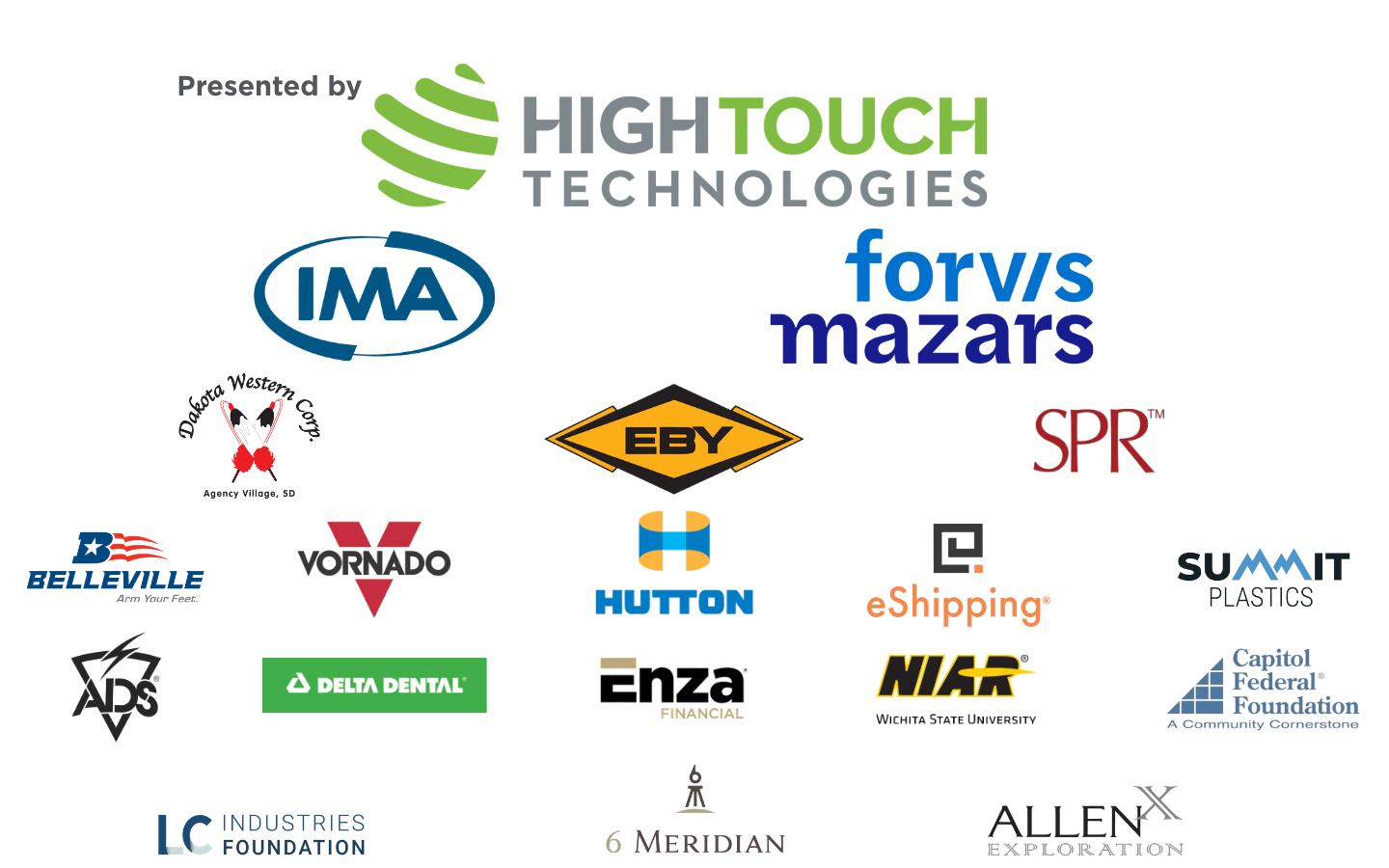Logo cloud of multiple sponsors of the Wichita Envision golf tournament
