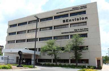 Front view of the Envision Inc building in downtown Wichita Kansas.