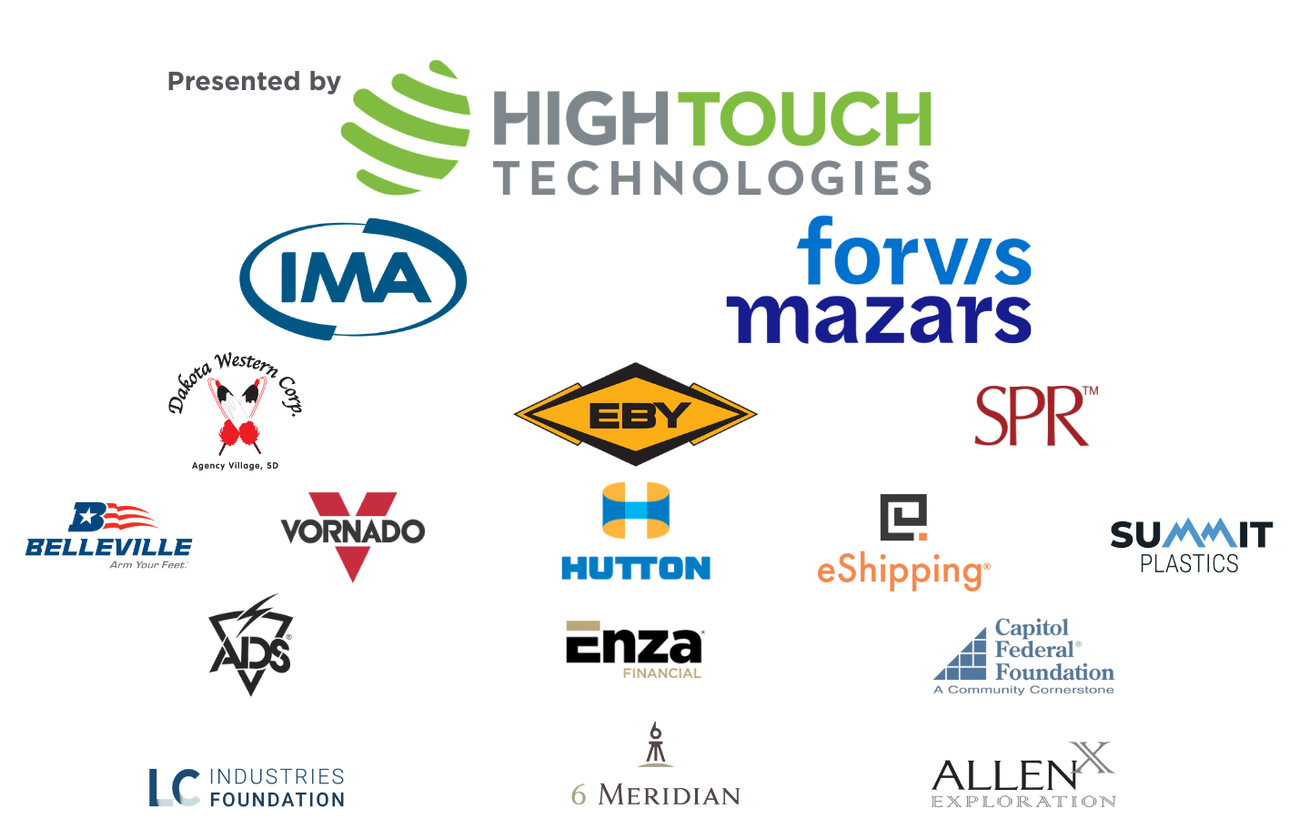 Logo cloud of multiple sponsors of the Wichita Envision golf tournament