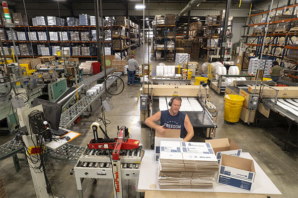 Wide view of the manufacturing floor at Envision Industries.