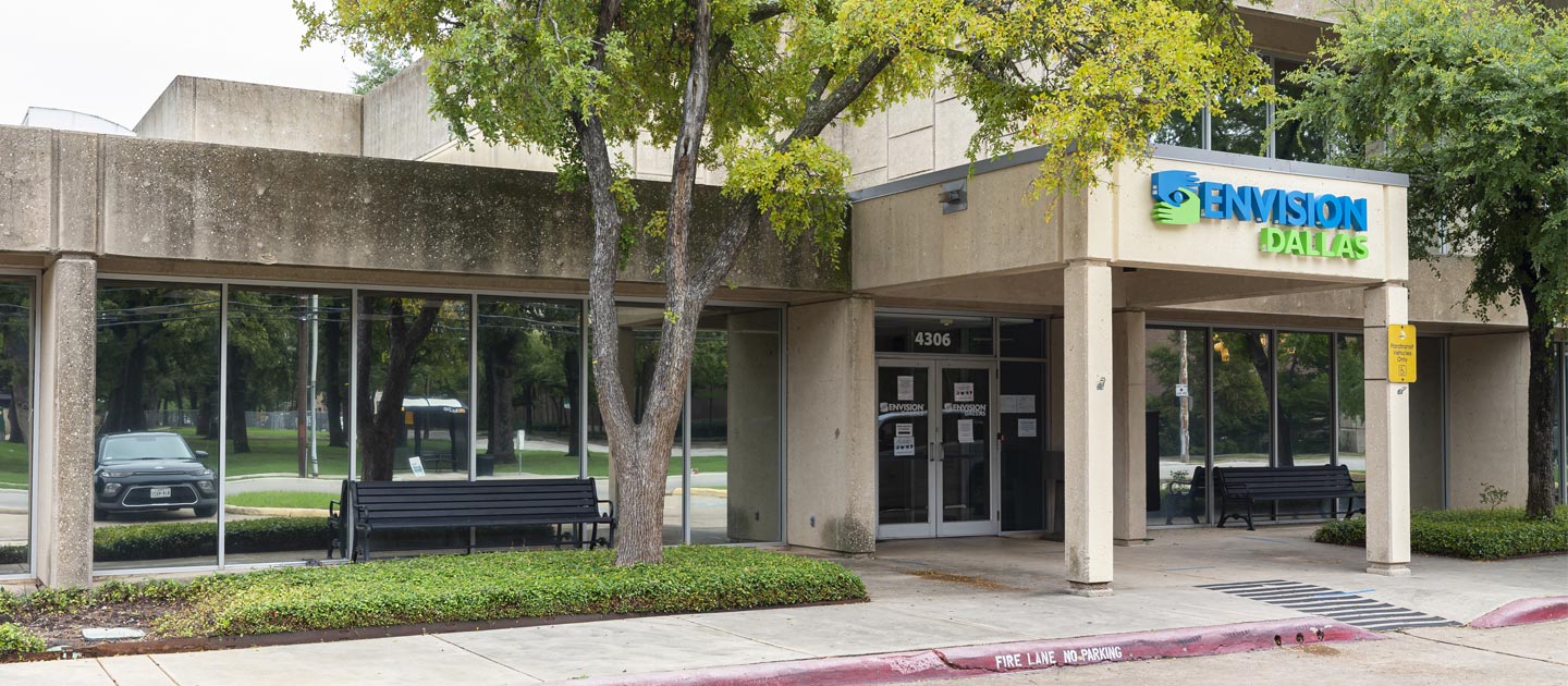 Front entrance view of Envision Dallas in Dallas Texas.