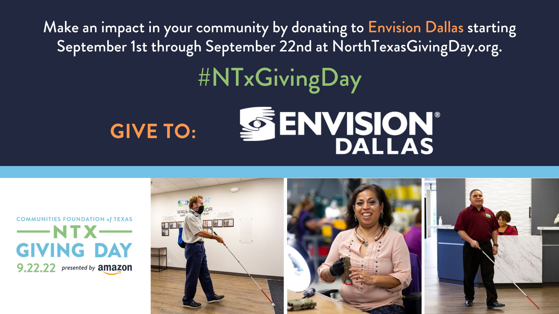 NTX Giving Day is Around the Corner Make an impact in your community by donating to Envision Dallas starting September 1-22