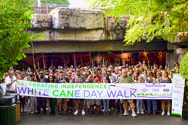 Participants at the White Cane Day Walk for Envision Dallas