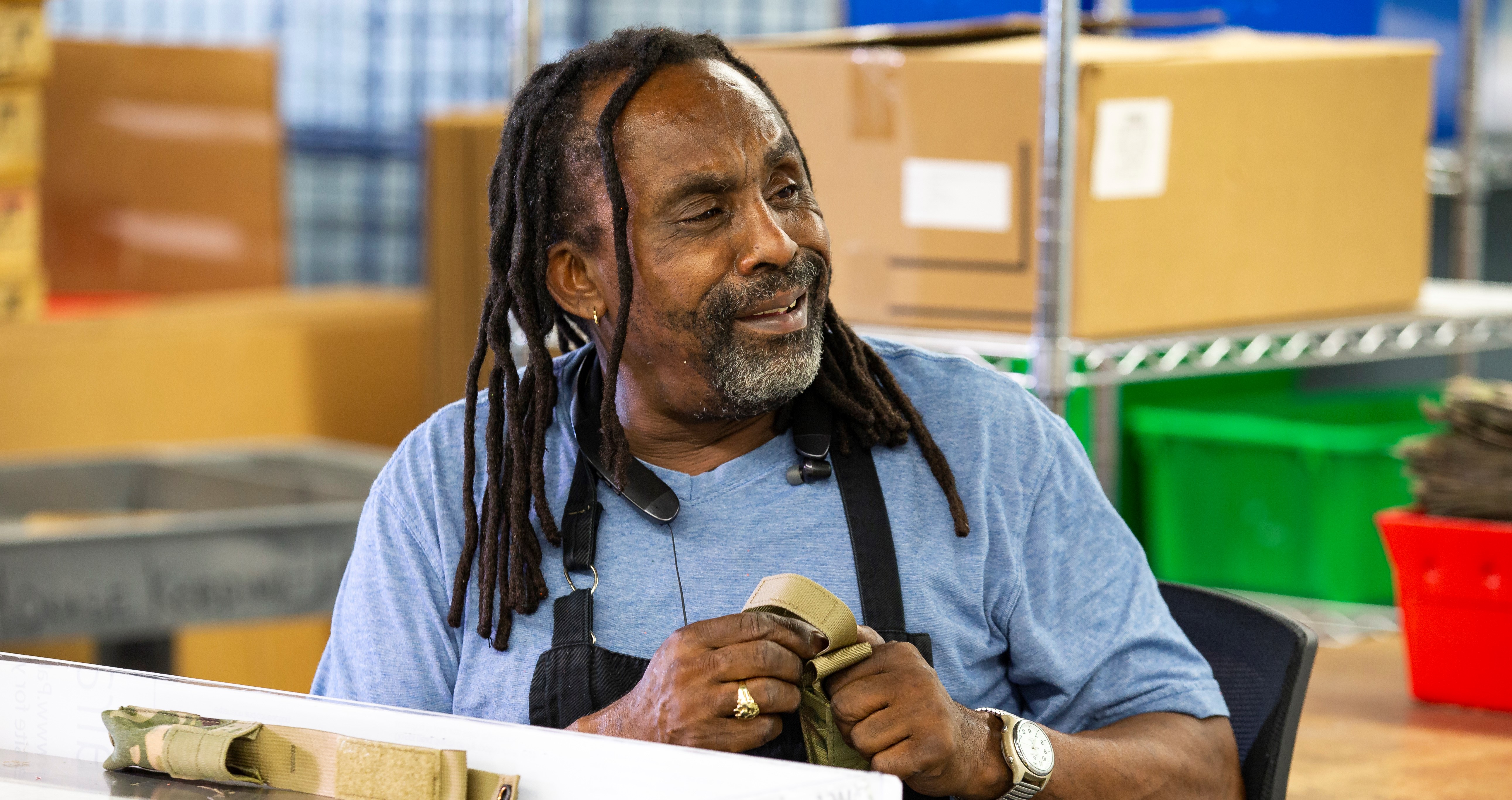 A man who is blind works at Envision Dallas